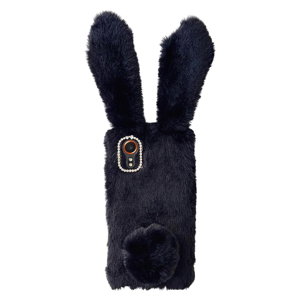 For Samsung Galaxy Xcover7 Case Plush Cute Bunny Winter Fluffy TPU Phone Cover