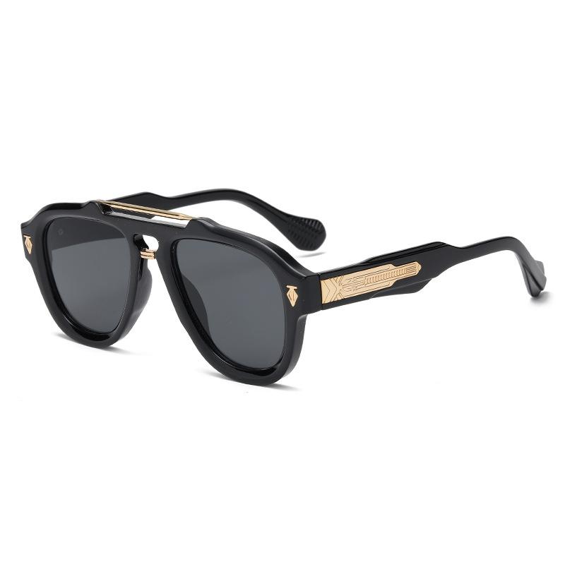 New double-beam pilot sunglasses European and American trend outdoor polarized sunshade glasses personalized versatile sunglasses
