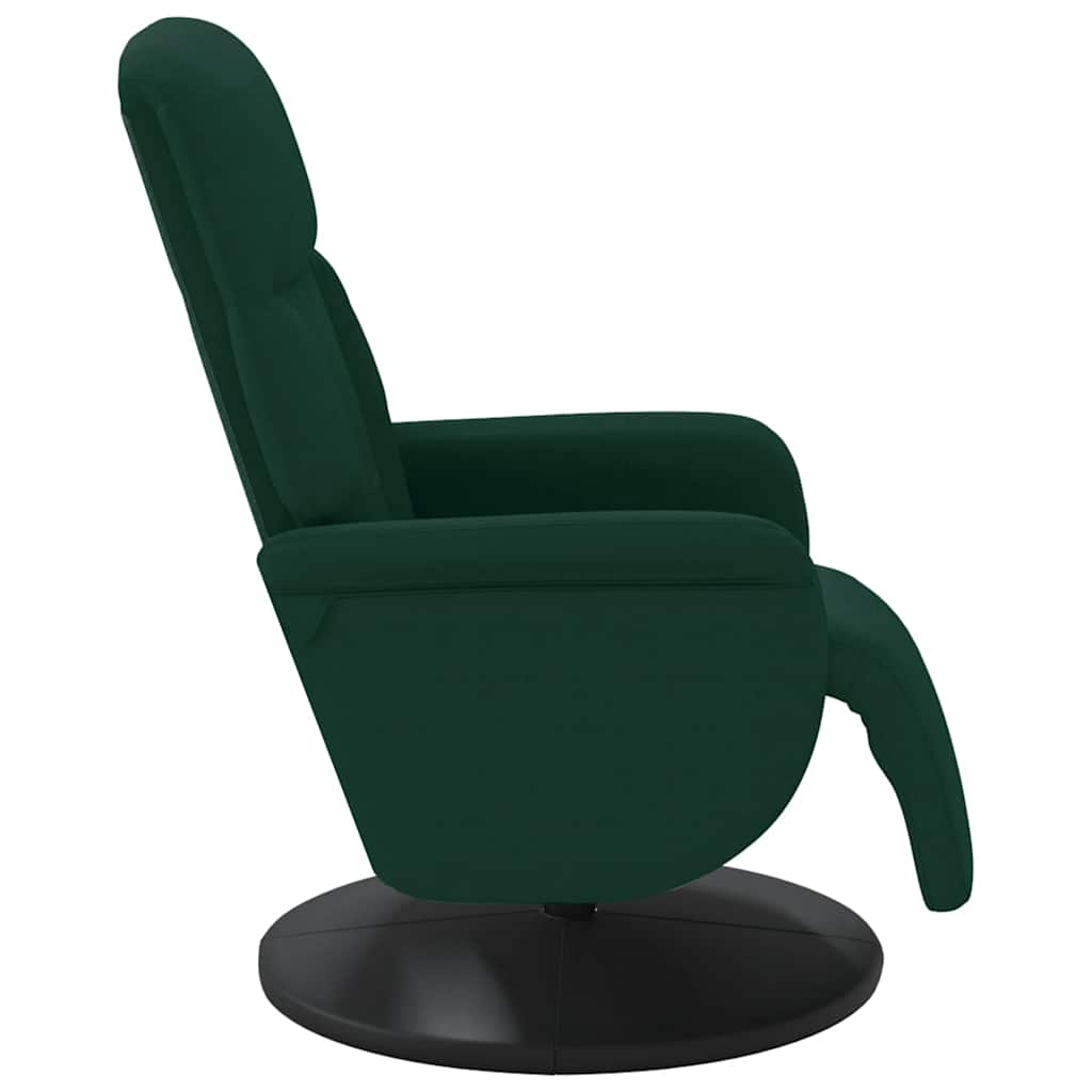 Recliner Chair with Footrest Dark Green Velvet