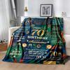 70th Birthday Celebration Blanket Comfortable Suitable for Couch Office Chair Office Four Seasons Universal Playful Design