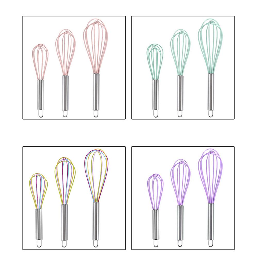 Manual Silicone Whisk Manual Egg Beater Durable Kitchen Pastry Tools Cake Baking Utensil Mixer for Baking and Cooking