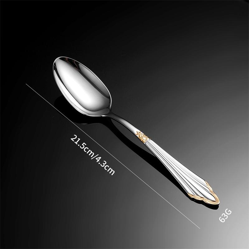 Palace Embossed 304 Stainless Steel Cutlery Set Gold Plated Wedding Table Decoration Forks and Spoons Knifves Luxury Dinnerware