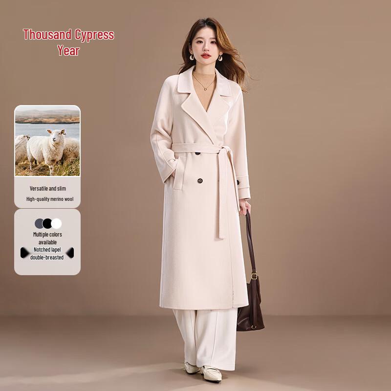 

Женское двустороннее пальто Qianbainian из шерсти и кашемира M