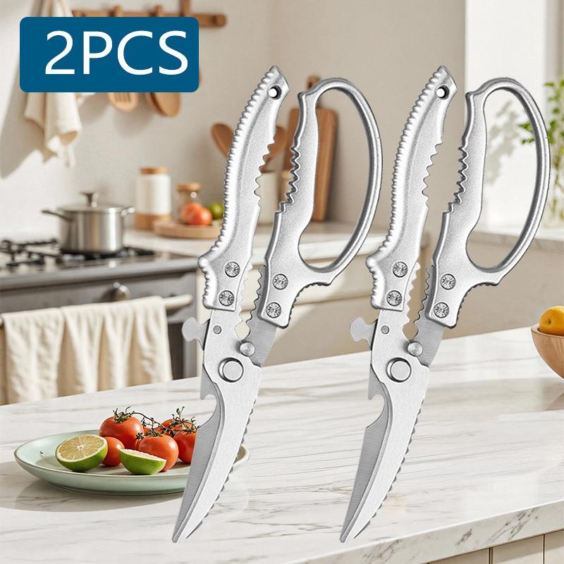 Multifunctional Hand Forged Kitchen Knives BBQ Meat Cleaver Fruit Vegetable Knife Professional Stainless Steel Knife Scissor
