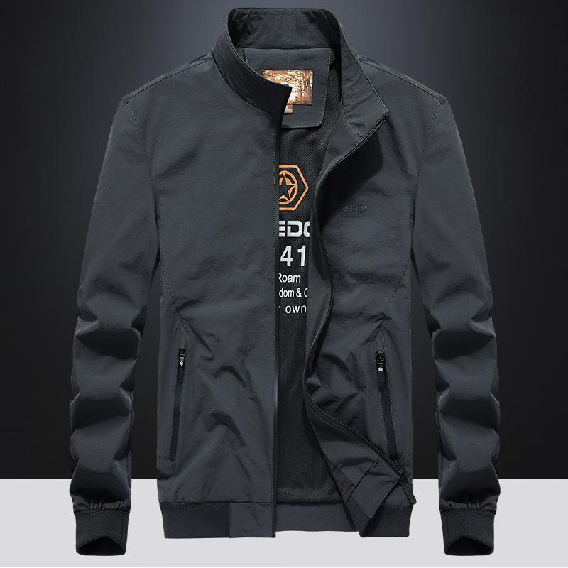 Autumn Fit Sports Ordinary Zipper Daily Youth Zipper Digging Bag Hoodless Jacket