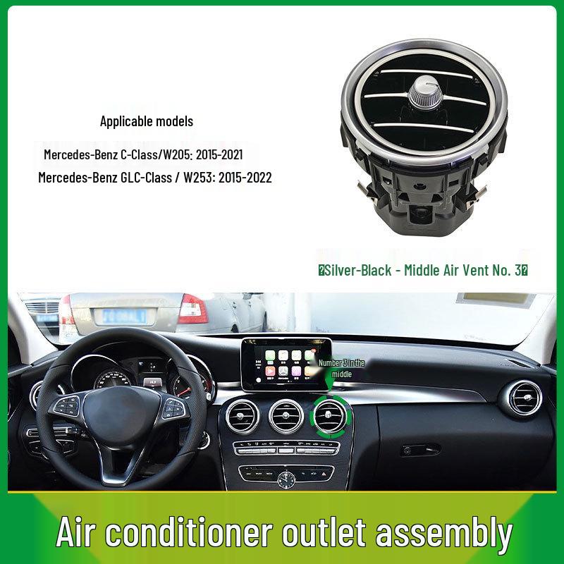 Compatible with Mercedes-Benz C-Class and GLC-Class W205 W253 Dashboard Front and Rear Air Conditioning Vent Grilles