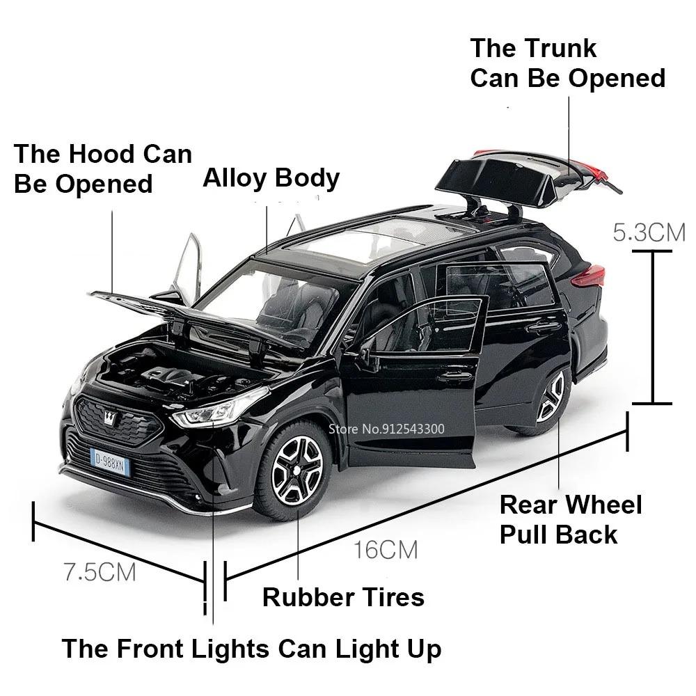 1:32 Initial D AE86 Crown Kluger Car Model Toy Metal Diecast Rubber Tires Pull Back Music Light Vehicles Toys Gifts For Kids Boy