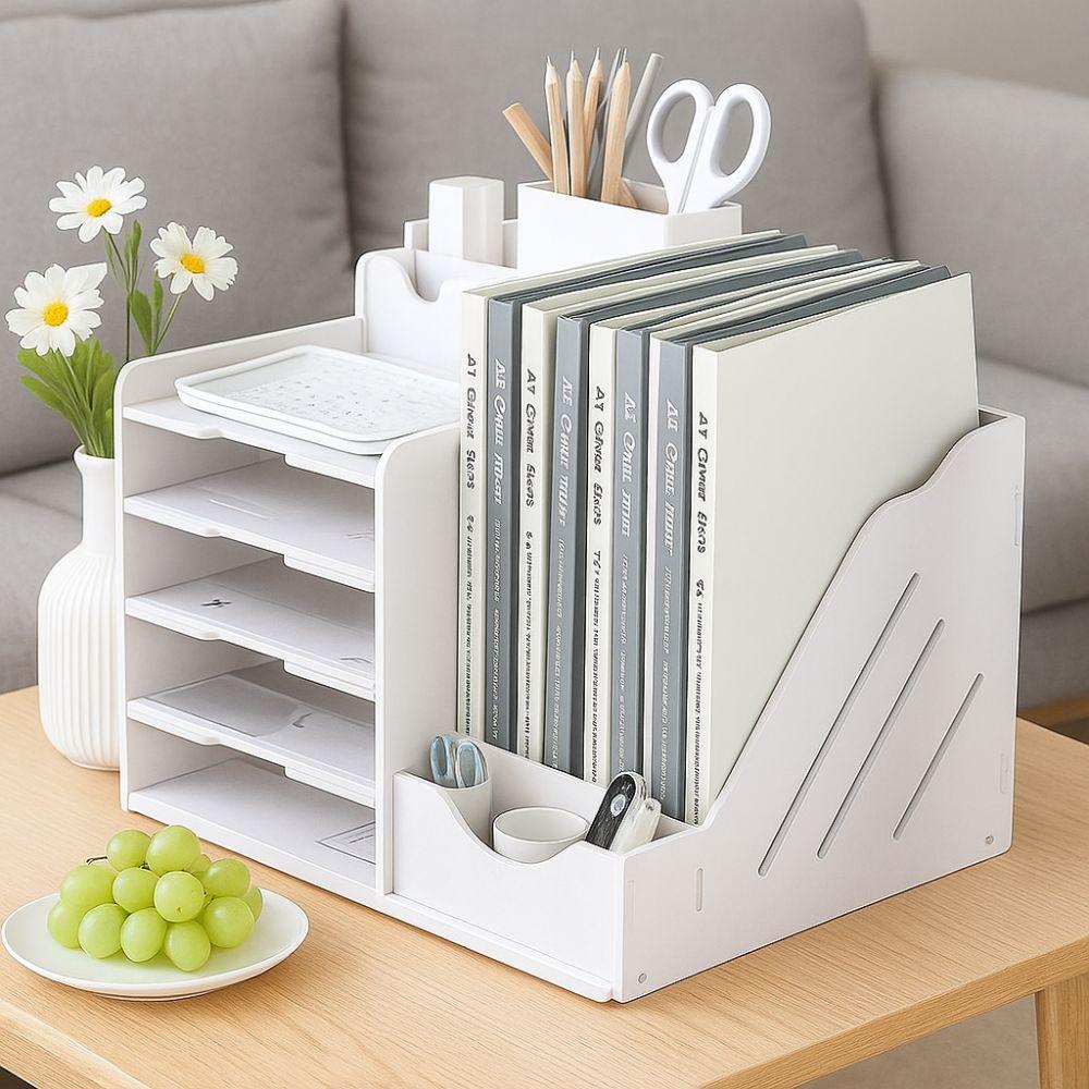 Thickened File Storage Rack Space Saving File Sorter Multifunctional Desktop Organizer  Study Room