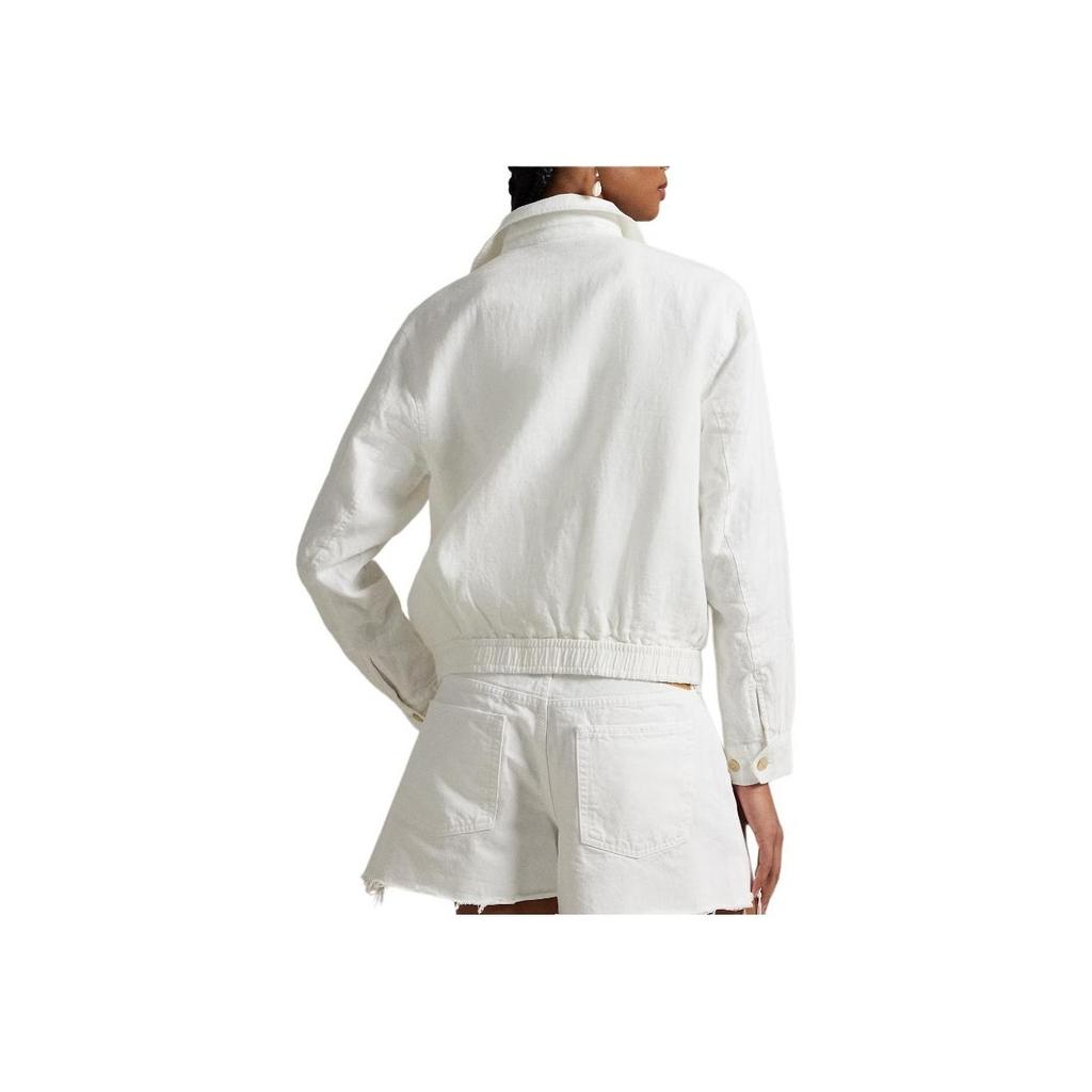 Polo Ralph Lauren Logo Zip Loose Long Sleeve Jacket Women Jackets White 100006862