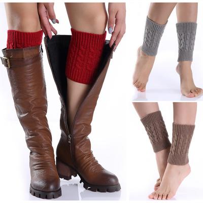 Autumn and Winter Knitted Warm Leg Protector Boots Cover Short Socks Cover Women's Stockings