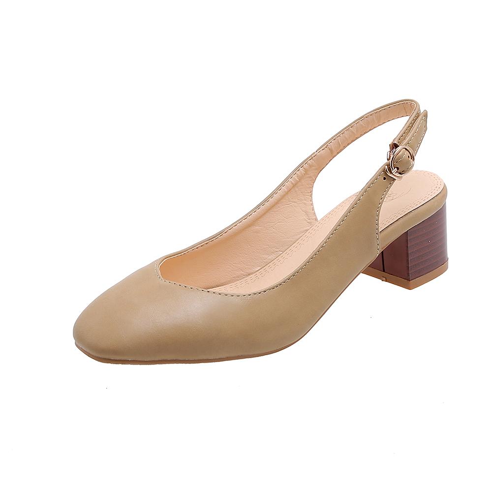 

Женские сандалии на низком каблуке весна и лето универсальные простые на толстом каблуке большого размера сандалии с закрытым носком 34