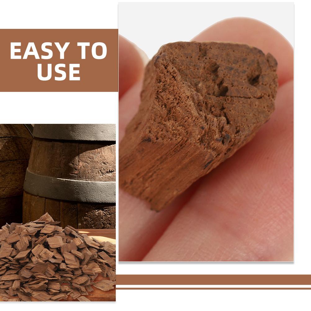 2 Bags French Oak Chips Home Red Wine Brewing Wine Oak Chips Toasted Natural Wood Flavor Small Size Aging Whiskey Barrels