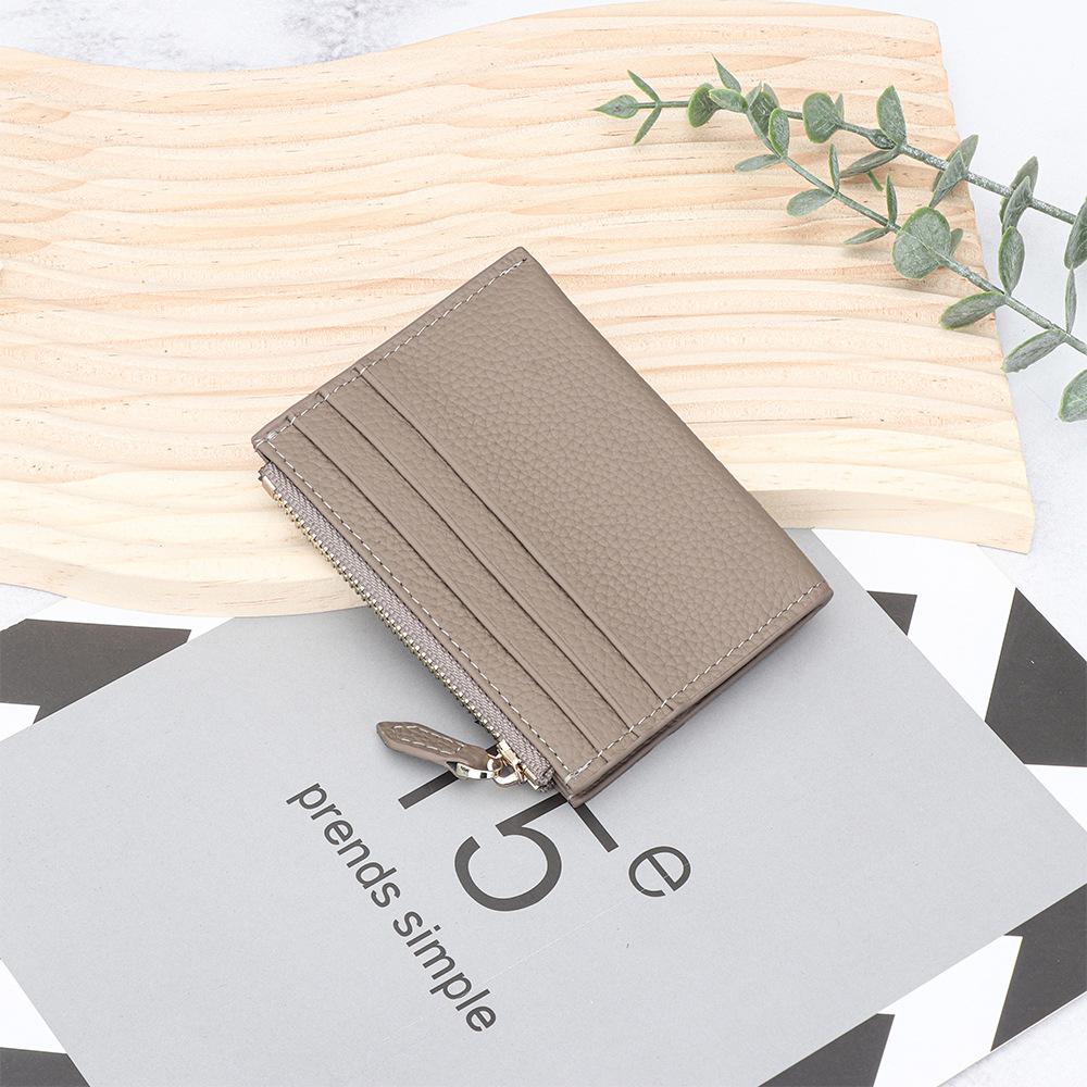 

Luxury Design Zipper Card Wallet Genuine Leather Coin Purse For Woman Fashion Portable Mini Card Holder Gift