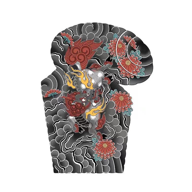 Traditional half-finger three-quarter sleeve tattoo stickers are waterproof, wear-resistant, and long-lasting3-5All-inclusive Japanese-style