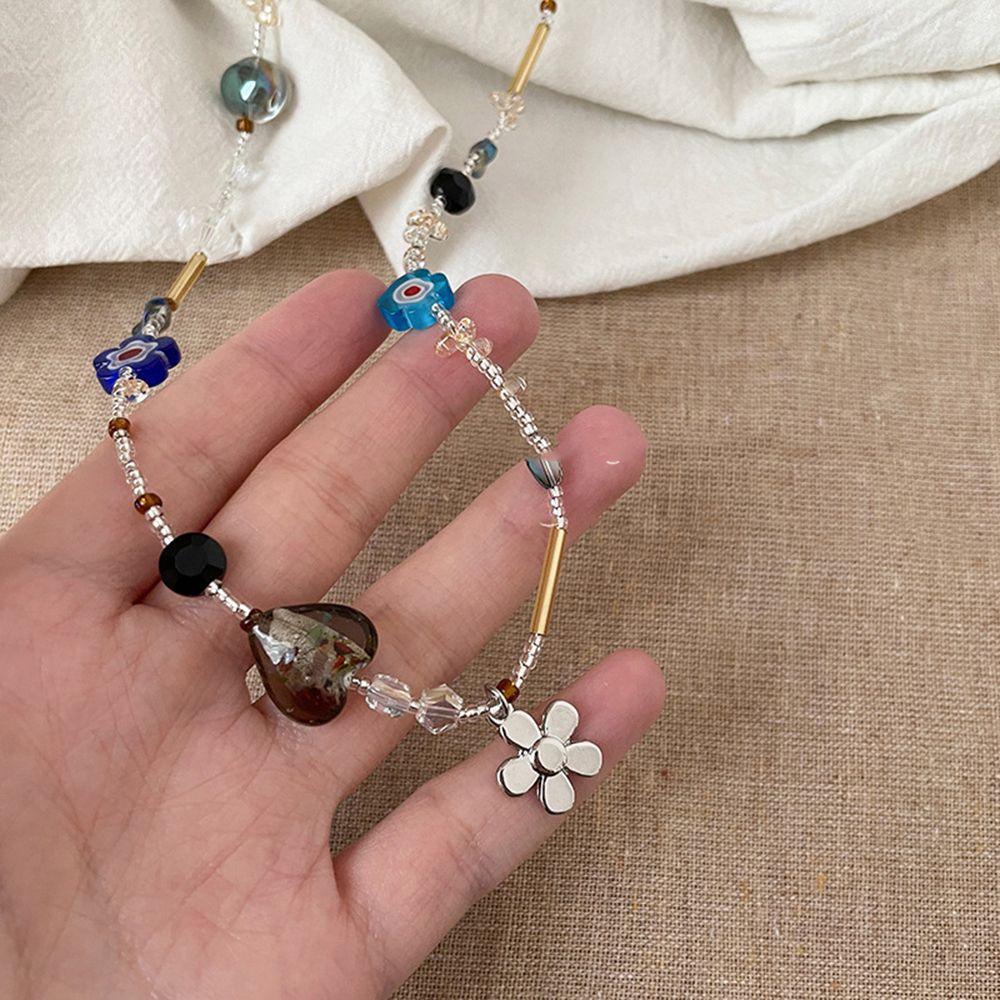 Love Heart Collar Chain Korean Style Necklace Flower Necklace Fashion Jewelry Women Clavicle Chain