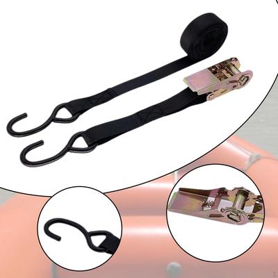 Duty Ratchet Strap Lashing Adjustable Premium Compact with Hook Binding Belt for Cargo