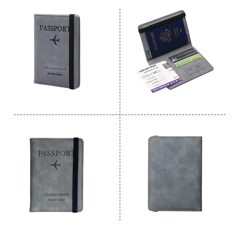 PU leather card holder, passport holder, RFID passport cover, multi-functional ID bag.zwq