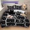 3pcs Cat Face Bedding Set, Breathable and Soft, Suitable for All Seasons, Ideal for Home Use, Suitable for Bedroom Decor 21124