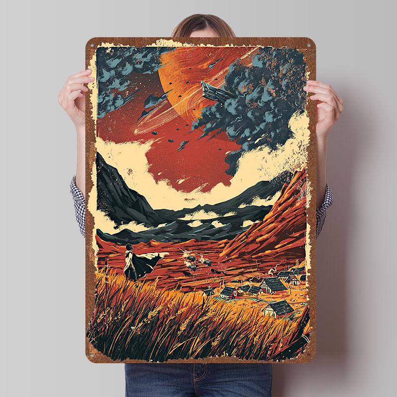 Rebel Moon Print Tinplate Posters Customizable Wall Art Retro Vintage Metal Tin Signs for Home and Decoration Gaming Desk Decor