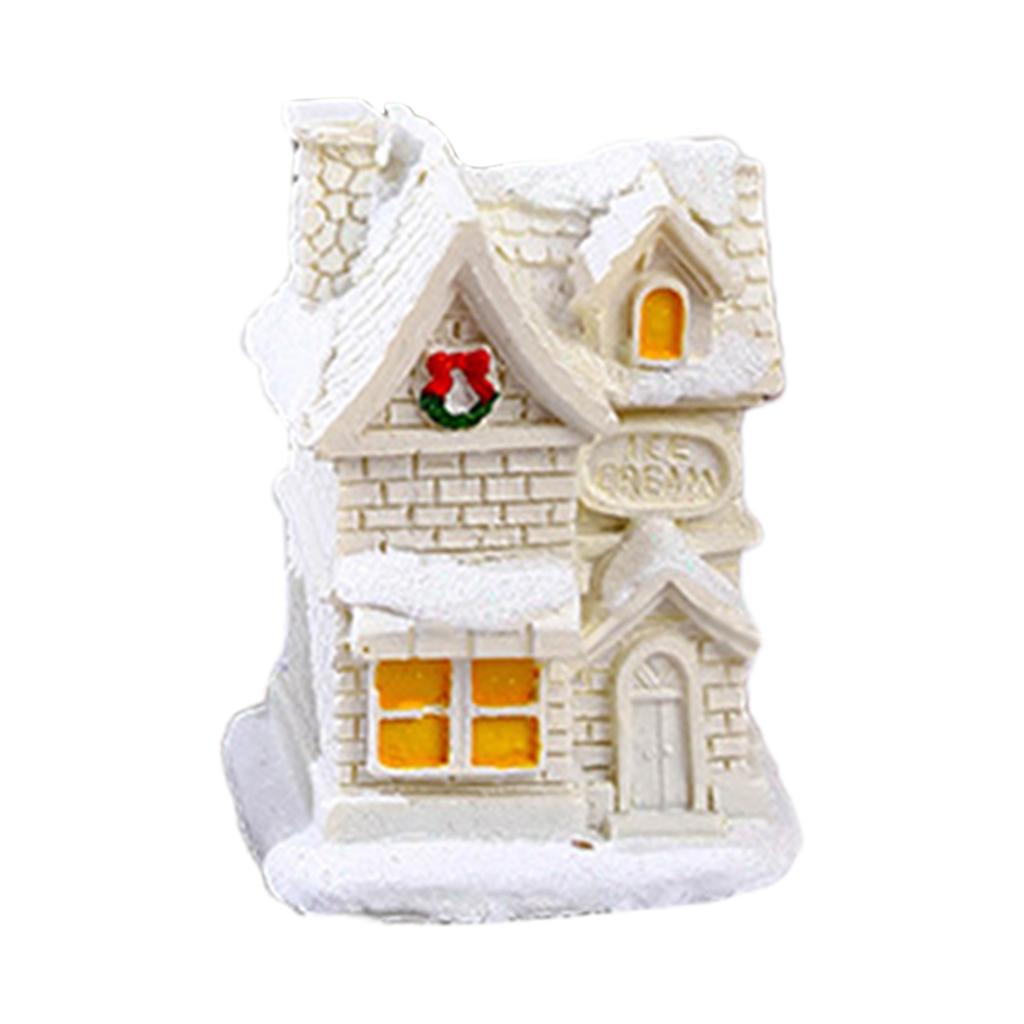 Christmas LED Light House Luminous Wooden Cabin Ornament Snow Scene Village Christmas Decoration For Home  New Year