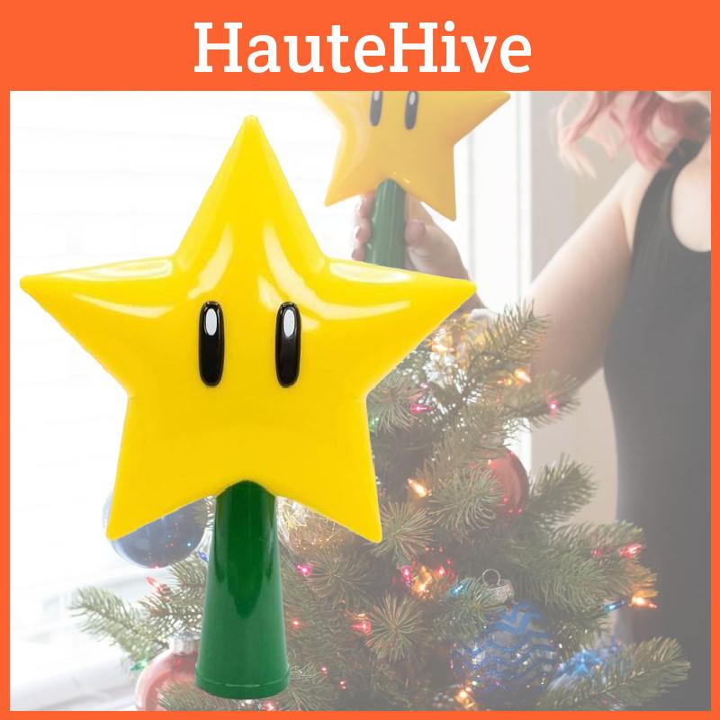 Mario Bros Super Star Light Light Up Holiday Xmas Tree Topper Decor Lamp Party