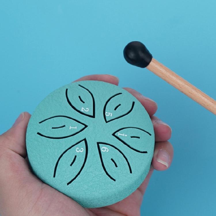 Steel Tongue Drum 3In 6 Notes Ethereal Drum Music Drum Yoga Meditation Percussion Instrument for Stress Relief