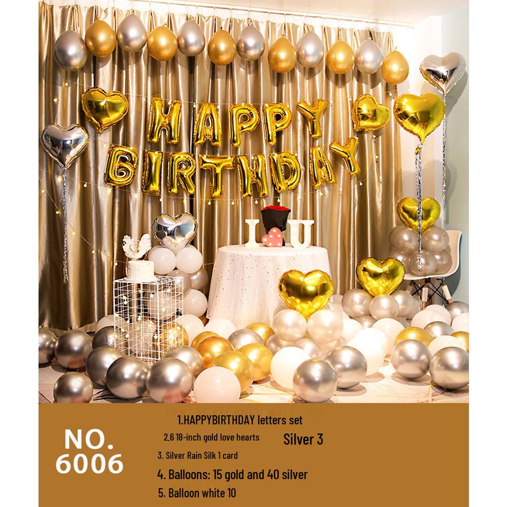 Romantic Birthday Balloon Set: High-End Decorations for Boyfriend or Girlfriend