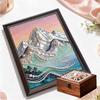 Crystal Pearl Painting 5D DIY Frame Decoration Painting Mountains Home Wall Decoration Transparent Pearl Gemstone Painting Picture Art Crafts