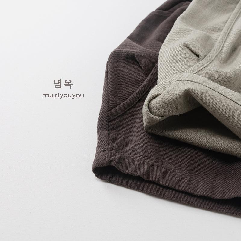 Pantaloni Casual Larghi a Gamba Larga in Puro Cotone Stile Coreano per Bambini Unisex