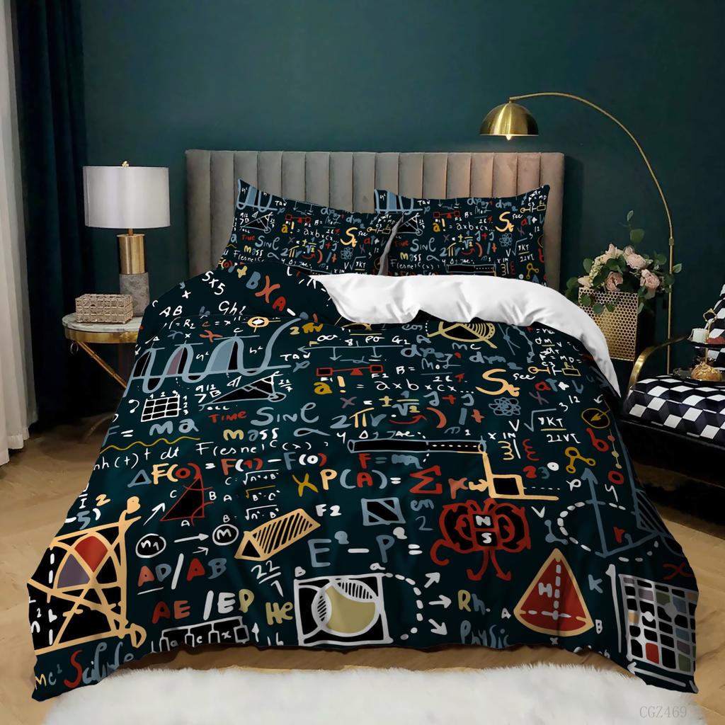 Home Textiles Student Bedding Three-Piece Set Mathematical Formula Quilt Cover