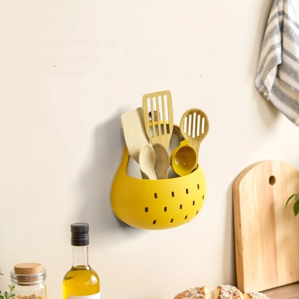 Hollow Out Pear-shaped Cutlery Holder Magnetic Pen Holder Chopsticks Storage Basket  Bathroom