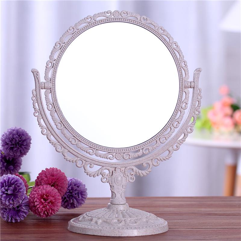 European Style Double-Sided Rotating Makeup Mirror for Dressing Table