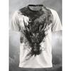 3D Dragon Print Men's T-shirt Summer Daily Casual Men's Street T-shirt Outdoor Sports Short Sleeve Urban Fashion Men's T-shirt