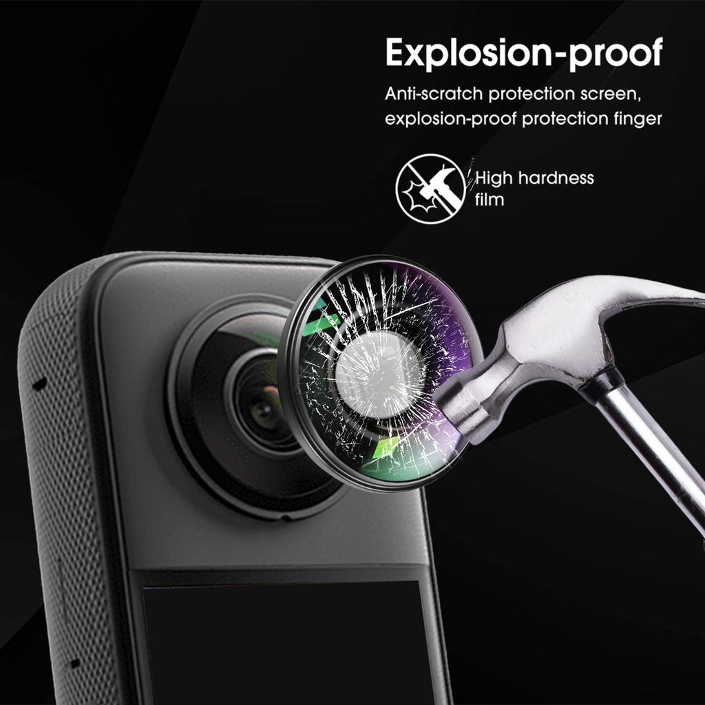 Replacement Camera Lens Repair Part for Insta360 X3 Sports Cameras Len Glass Frame Portable Lens Guard with Repair Tools