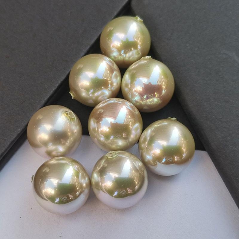 10pcs Round Faux Pearls Beads with Hole 12mm Necklaces Pendant Beads Bracelets Beads Loose Beads Necklace Bracelet Pearls
