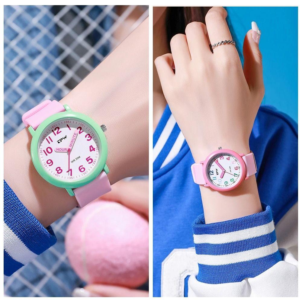 Cute Silicone Dopamine Watch Colorful Dial Candy Color Learning Watch Girl Watch Daily