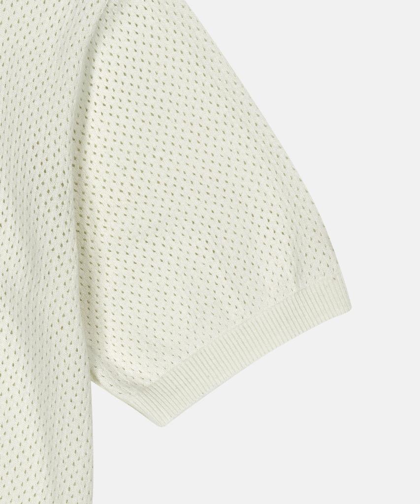 Sun Love Crochet Knit Polo Ivory