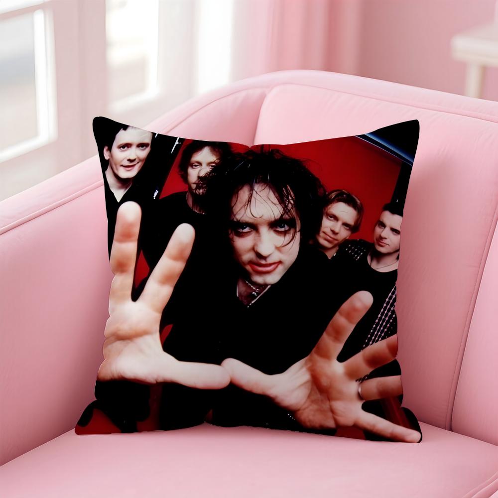 British Postpunk Rock Band TThe Cure Cushion Cover Pillow Case Soft Skin Friendly Fabric  Concealed Zipper