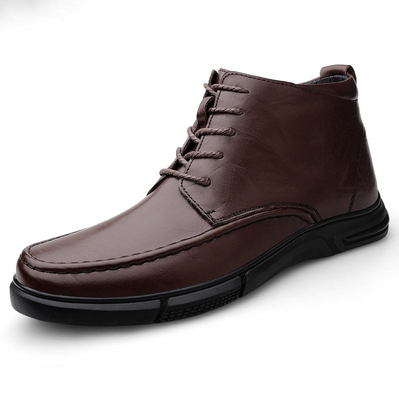 Mode 2024 Winter Heißverkauf Herren Baumwollschuhe Plüschdesign Dicke Sohle High Top Freizeitschuhe Street Trendy Herren Arbeitskleidungsschuhe