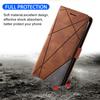 For Oppo Reno12 F 4G Case Imprinted Lines PU Leather Splicing Wallet Phone Cover