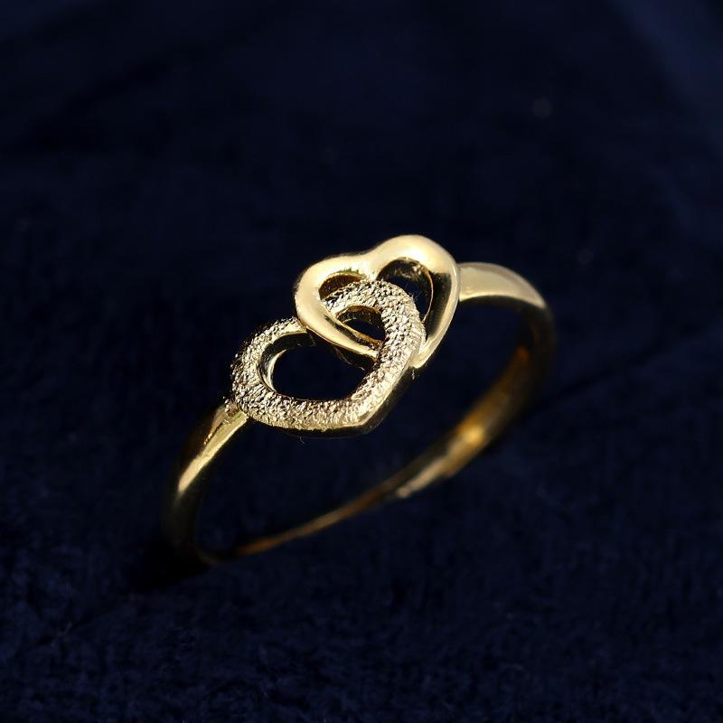 Banyan Tree S925 Silver Frosted Double Love Ring for Women - Elegant and Versatile Heart-to-Heart Gift