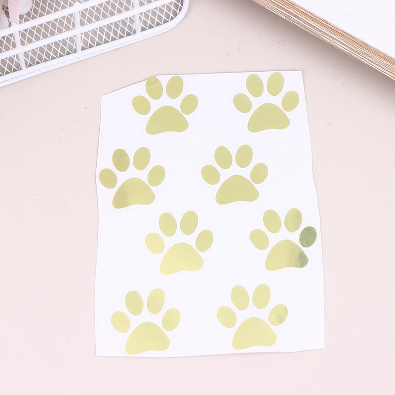 DIY Attractive Cat Paw Reflective Stick-ons for Bicycles, E-Bikes, MTB, Moto Helmets; Vinyl Adhesives for Bike Frames and Tubes