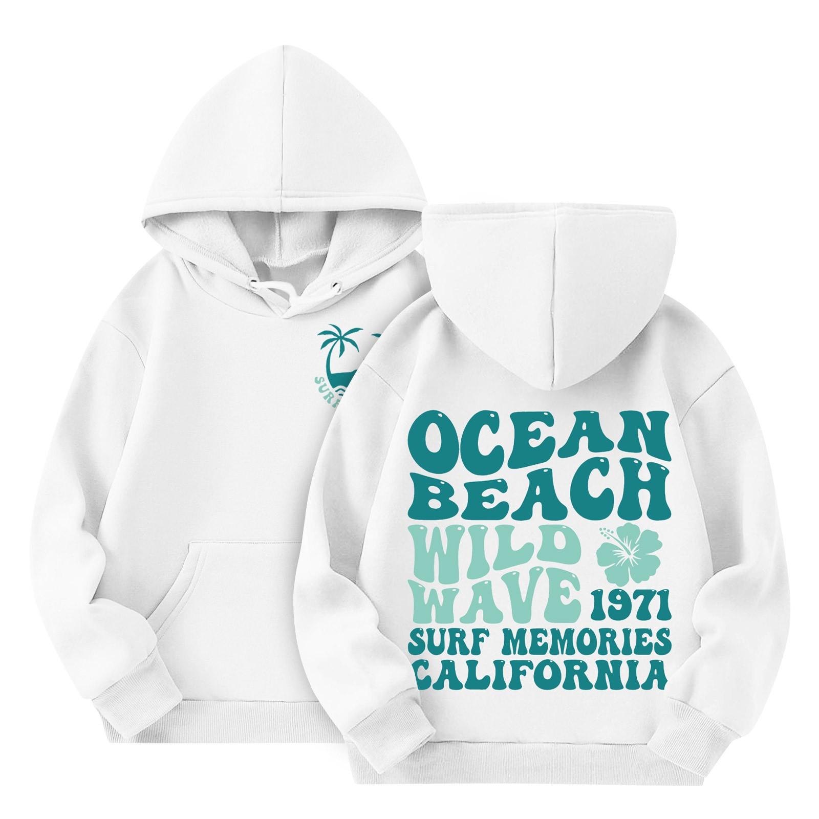 Nijuyon Kinderen Hoodies Losse Bedrukte Capuchon Sport Shirt Modieus Sport Shirt 160 wit