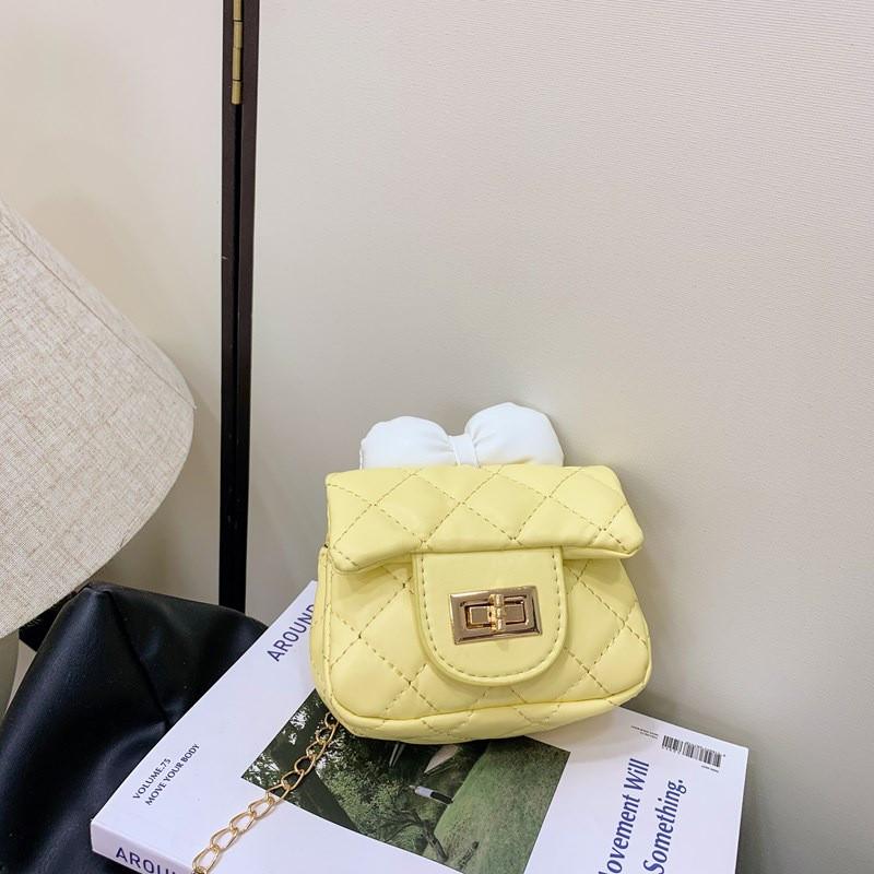 Solid Bow Color Unisex Crossbody Bag Butterfly Decoration Breathable Kids Fabric