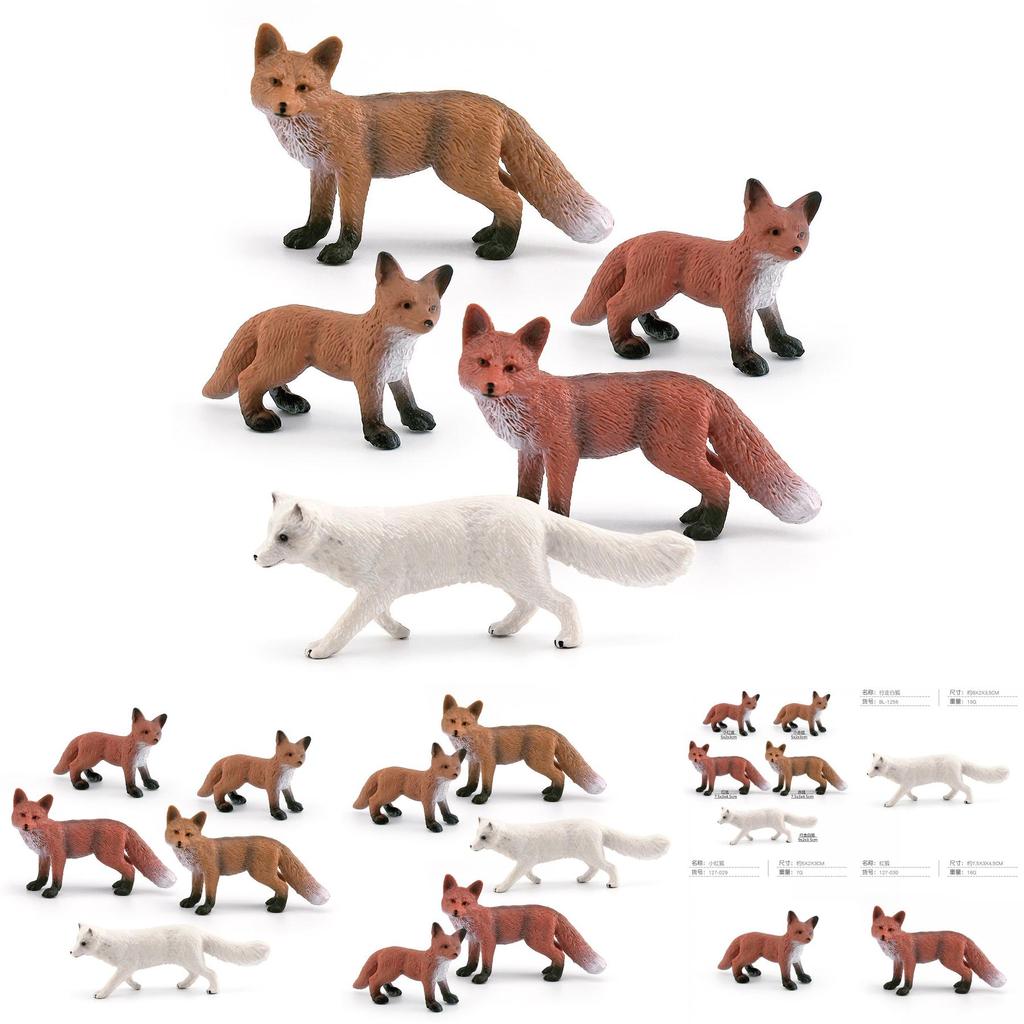 Lifelike Pvc Fox Models In Five Unique Colors For Forest Decoration And Play