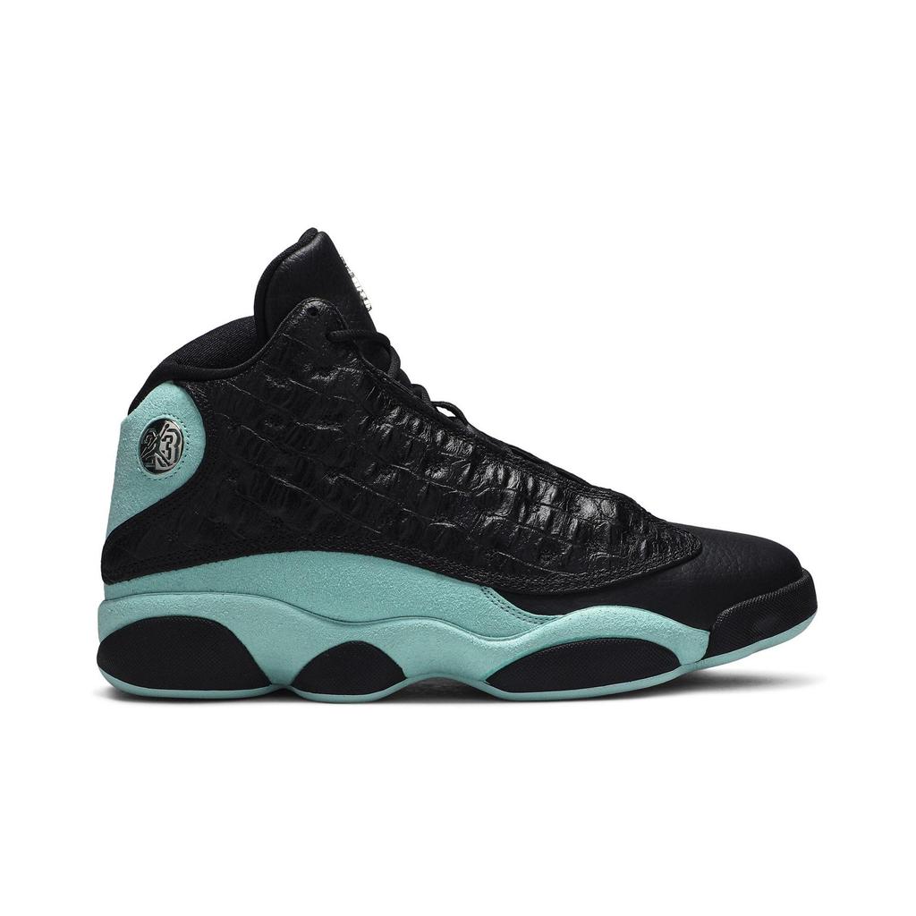 Air Jordan 13 Retro 'Island Green' (Unisex) Black / Island Green / Metallic Silver Vintage Basketball Shoes 414571 030