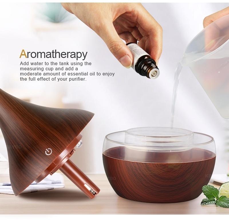 300ml USB Electric Aroma Air Diffuser Wood Ultrasonic Air Humidifier Essential Oil Aromatherapy Cool Mist Maker for Home