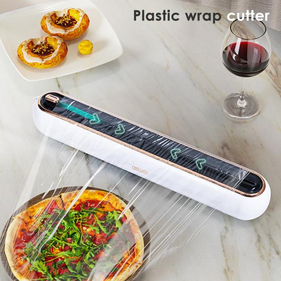 Cling Film Cutter Wall Mount Punch Free Hidden Blade Magnetic Wrap Dispenser Tear-Free Large Roll Disposable Plastic Wrap Cutting Box Kitchen Supplies