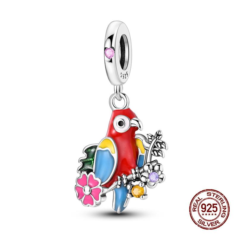 100% Copper Strawberry Lipstick Ladybird China Red Charms Beads Fitoriginal Bracelets For Women Diy Jewellery