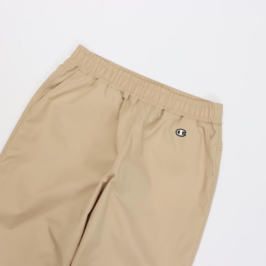 Champion Basic Sport Long Rubber Script Sand Beige Women's CW-BSD01 Pants, Water-Repellent, Windproof, Print, Logo,